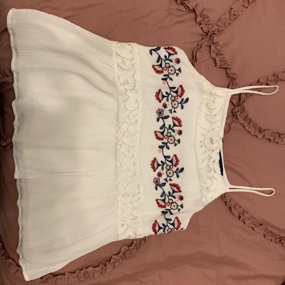 Embroidered tank blouse